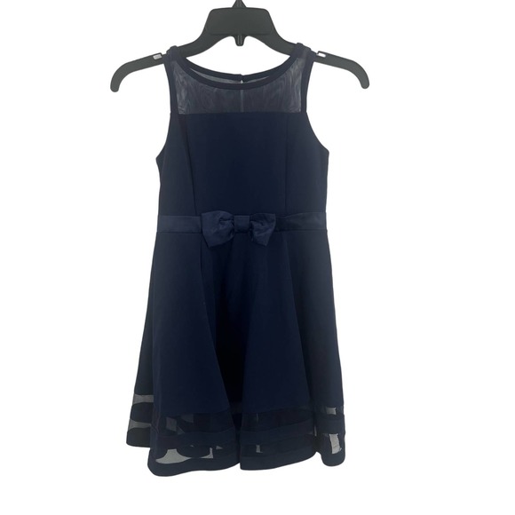 Calvin Klein Navy Blue Fit and Flare Sleeveless Girls Dress Size 8 New - Picture 1 of 7